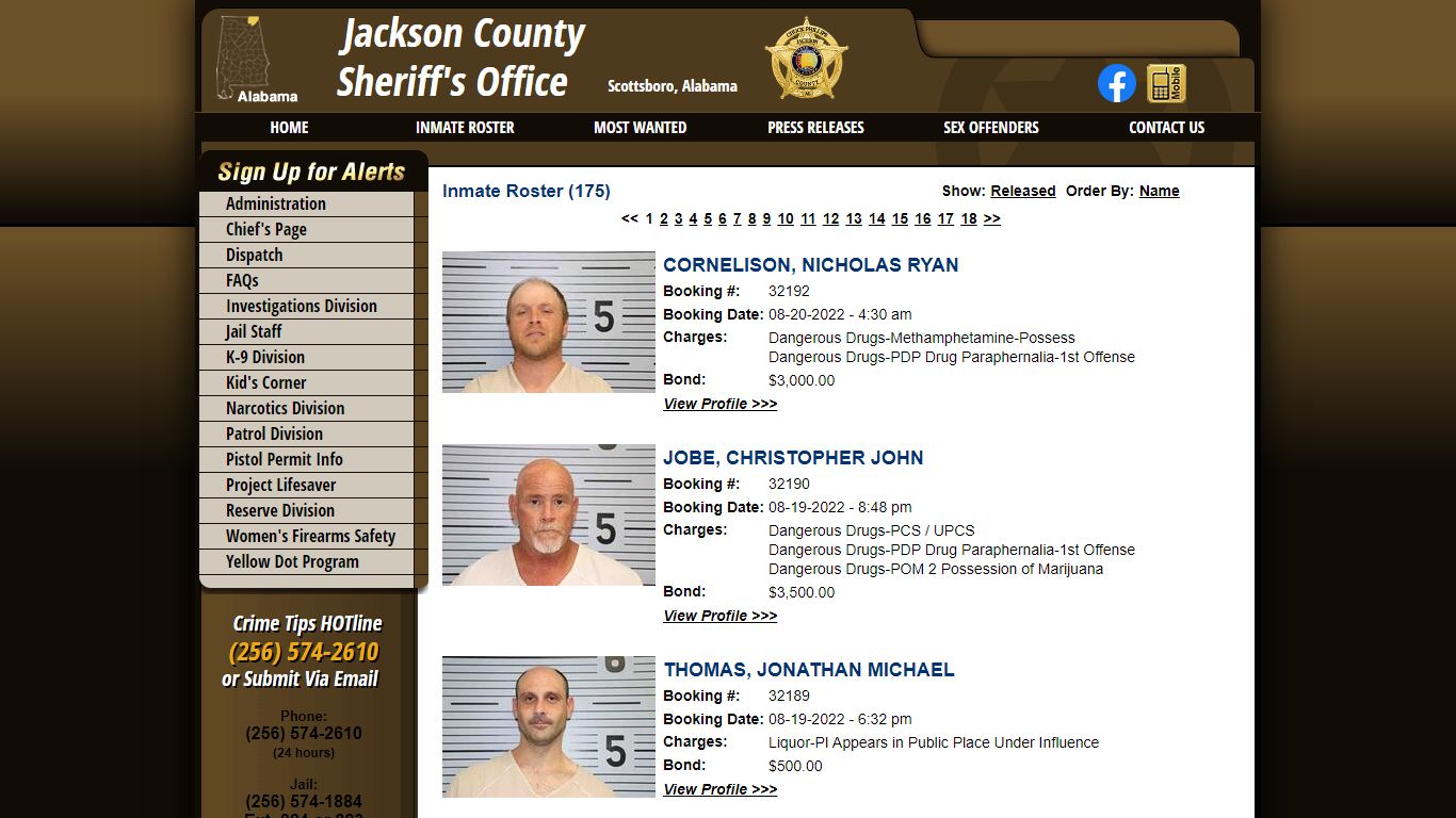 Inmate Roster - Jackson County Sheriff's Office